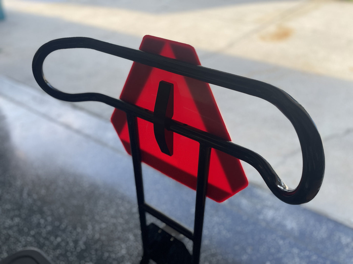 Slow Moving Triangle and Mount for Golf Cart Grab Bar