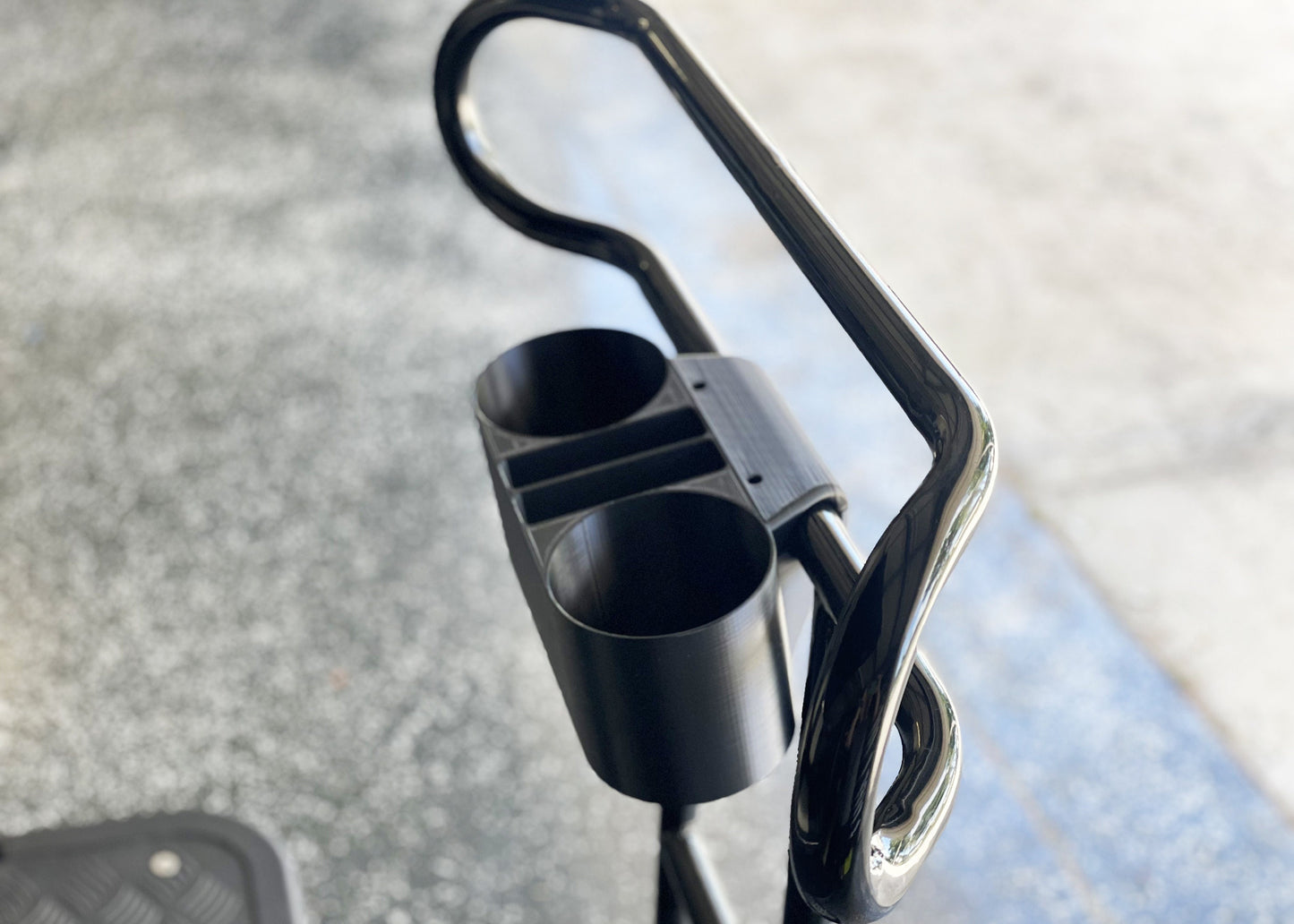 Golf Cart Grab Bar Cup and Phone Holder - Holds Two Phones and Two Cups