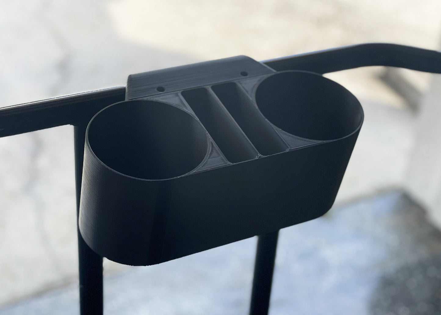Golf Cart Grab Bar Cup and Phone Holder - Holds Two Phones and Two Cups