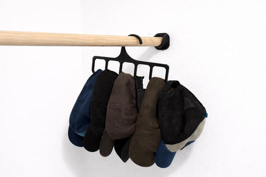 Closet Rod Hat Organizer | Baseball Cap Hanger for Clothes Rack | Space-Saving Hat Storage | Fits Standard Closet Poles