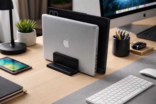 Vertical Laptop Stand | 5 Slot Desk Organizer | MacBook, Laptop, Tablet Holder