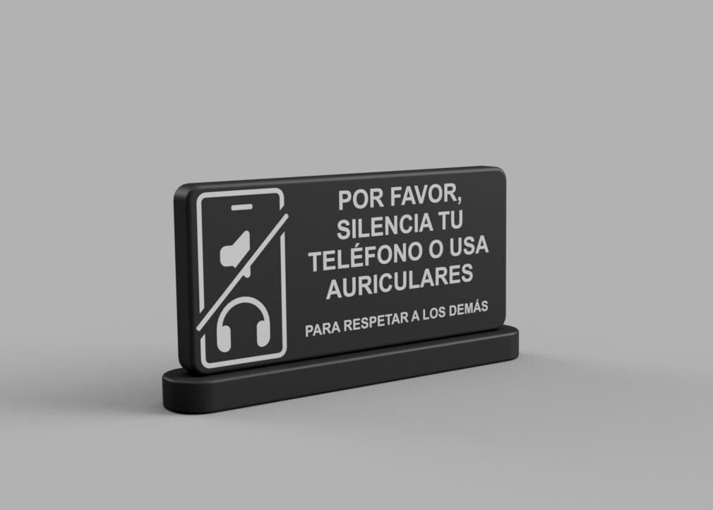 Spanish Quiet Phone Sign, Por Favor Silencia Tu Teléfono, Use Headphones Sign, Office Desk Sign, Library Sign, Workplace Etiquette Sign