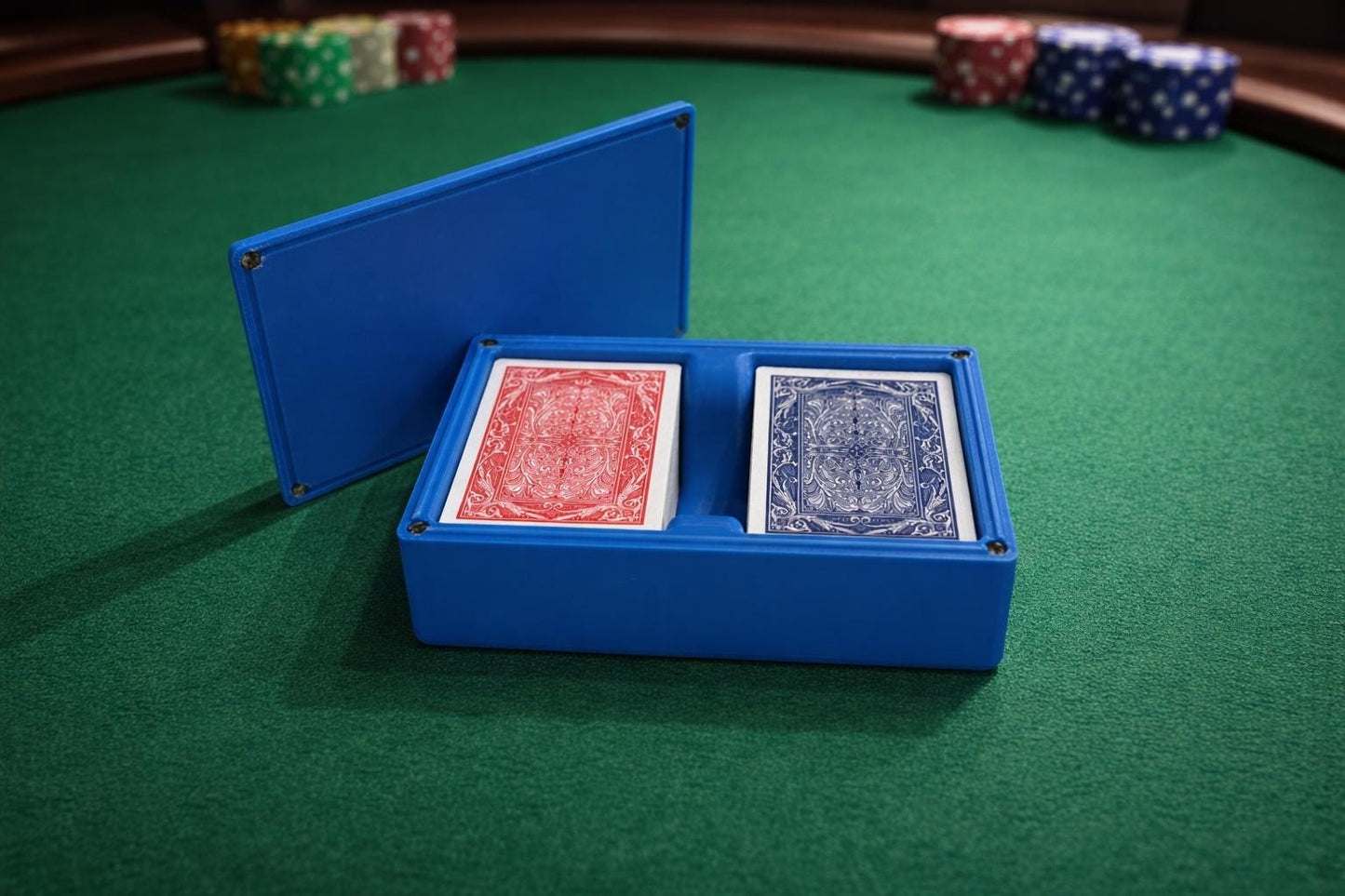 4 Deck Playing Card Storage Box with Magnetic Lid | Double Card Holder Case | Poker, Bridge, Game Night Organizer | 3D Printed Card Case