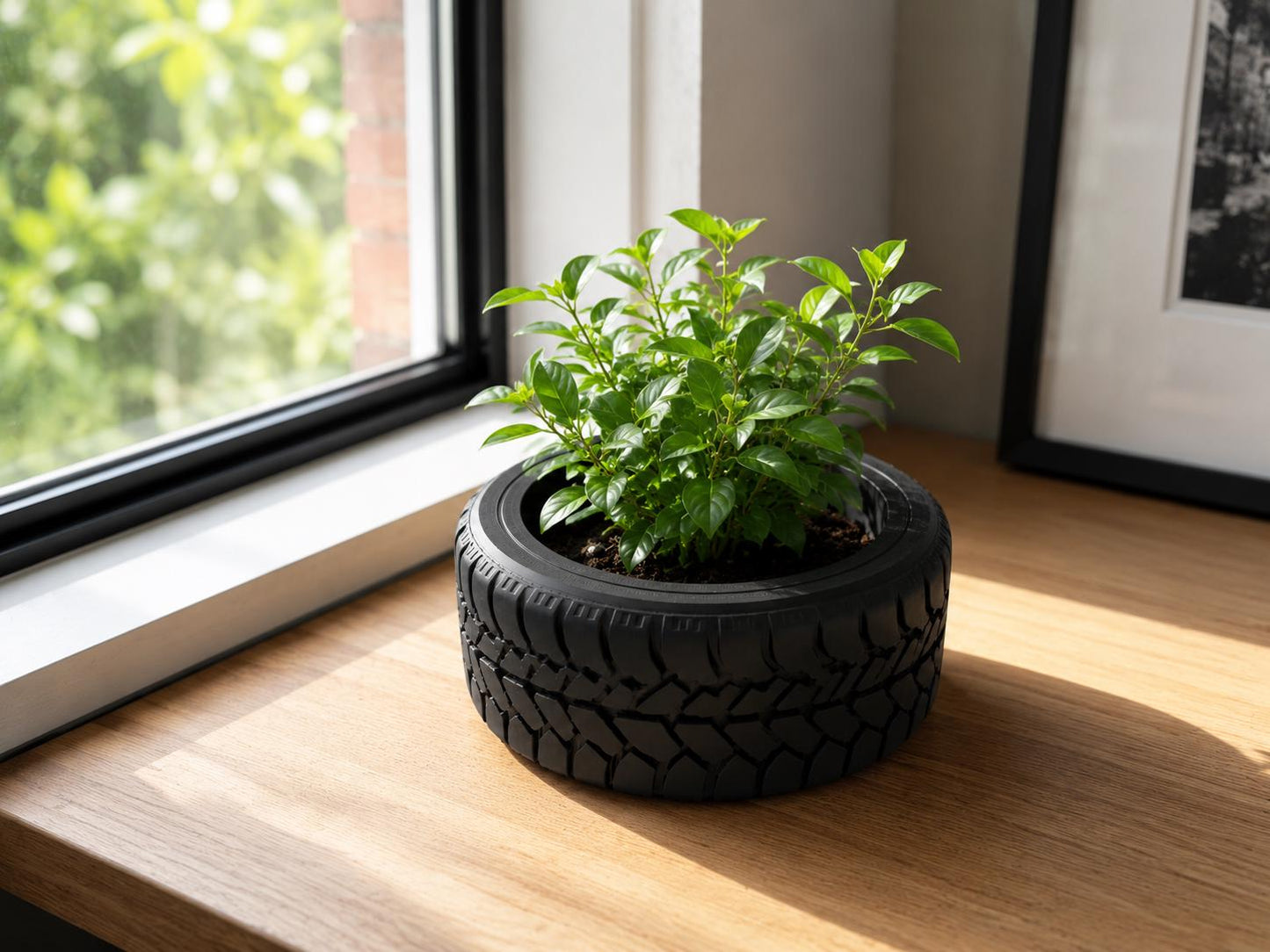 Tire Tread Planter – Modern Succulent Pot | Desk Planter | Unique Tire Pot | Small Indoor Planter | Gift for Car Lovers