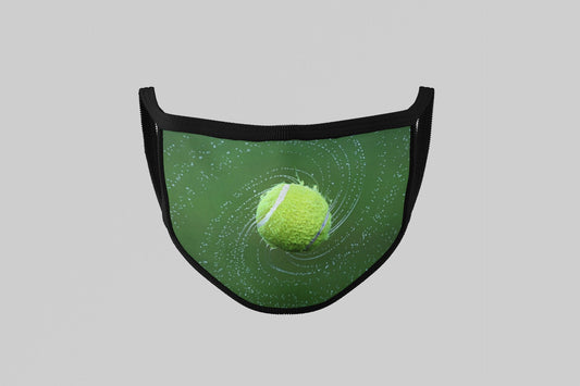 Wet Tennis Ball Face Mask, Washable/Reusable/Flexible Child or Adult Mask with Optional Lanyard