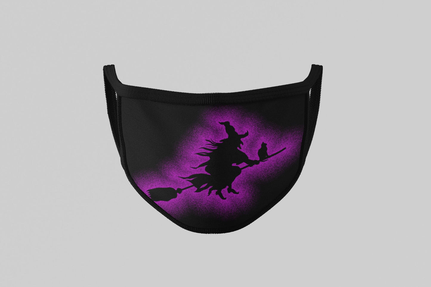 Witch Face Mask, Washable/Reusable/Flexible Adult or Child Mask with Optional Lanyard