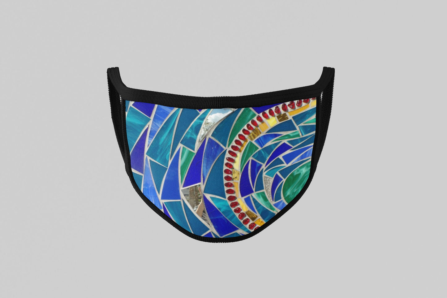 Stained Glass Face Mask, Washable/Reusable/Flexible Adult or Child Mask with Optional Lanyard