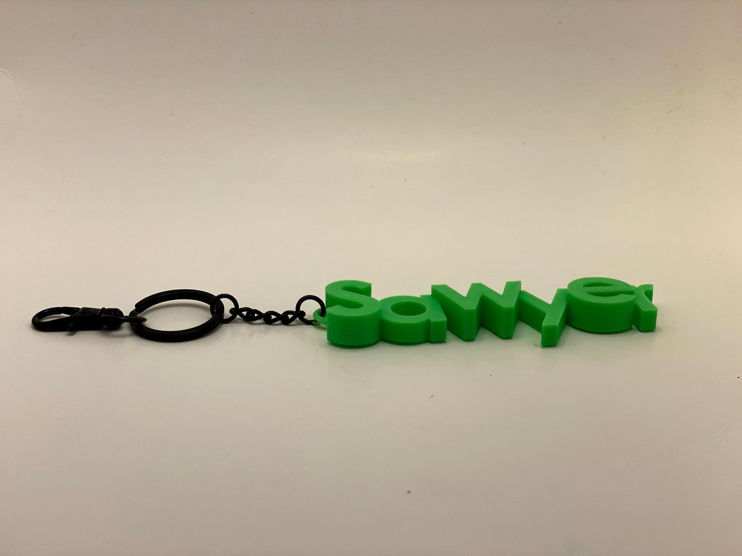 3D Personalized Keychain, Backpack Name Tag, with Black Keychain and Clip