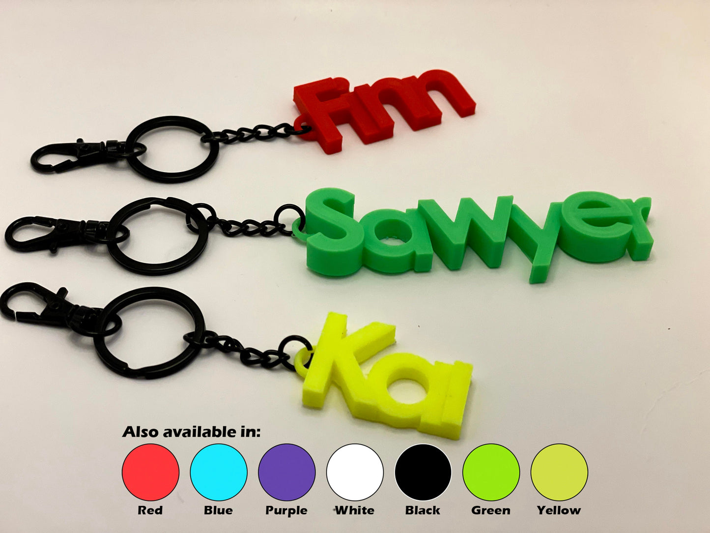 3D Personalized Keychain, Backpack Name Tag, with Black Keychain and Clip